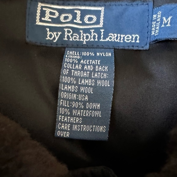 Polo Ralph Lauren Shearling Collar/Down Bomber Jacket Size M - Picture 3 of 15